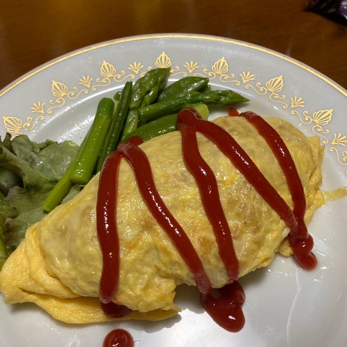 電子レンジでチキンライス《オムライス》